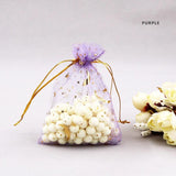 50pcs Colorful Drawstring Organza Bags Jewelry Candy Wedding Pouches