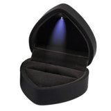 Heart-Shaped LED Wedding Ring Box with Display Storage Jewelry Case
