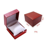 Leather Paper Watch Storage Box with Pillow Chain Jewelry Display