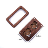 Wooden Heart Double Ring Box Wedding Ring Bearer Rustic Holder