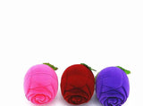 Velvet Rose Shaped Ring Earring Boxes for Jewelry Gift