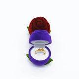 Velvet Rose Shaped Ring Earring Boxes for Jewelry Gift