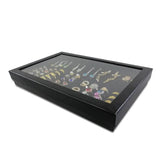 Earring Ring Display Tray w/ Transparent Cover Storage Box