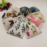 10pcs Pattern Style Jewelry Bags Pouch Drawstring Jute Bag Sack