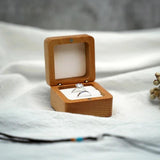 Wooden Jewelry Small Rustic Engagement Ring Box Portable Jewelry Case