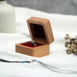 Wooden Jewelry Small Rustic Engagement Ring Box Portable Jewelry Case