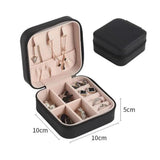 Portable Mini Jewelry Organizer Box Travel Leather Storage