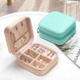 Portable Mini Jewelry Organizer Box Travel Leather Storage