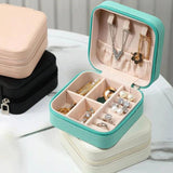 Portable Mini Jewelry Organizer Box Travel Leather Storage
