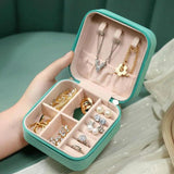 Portable Mini Jewelry Organizer Box Travel Leather Storage