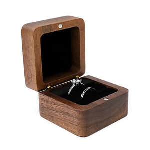 Small Jewelry Box Square Wooden Organizer Soft Interior Holder
