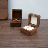 Small Jewelry Box Square Wooden Organizer Soft Interior Holder