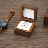 Small Jewelry Box Square Wooden Organizer Soft Interior Holder