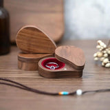 Heart Shape Wooden Ring Storage Box Jewelry Holder