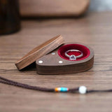 Heart Shape Wooden Ring Storage Box Jewelry Holder