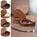 Heart Shape Wooden Ring Storage Box Jewelry Holder