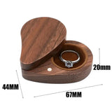 Heart Shape Wooden Ring Storage Box Jewelry Holder