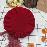 Velvet Bag 12x17cm Wine Red Tassel Drawstring Pouch Bags