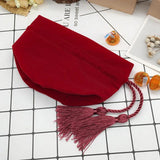 Velvet Bag 12x17cm Wine Red Tassel Drawstring Pouch Bags