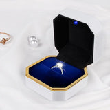 Velvet LED Jewelry Box for Proposal Engagement Wedding