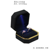 Velvet LED Jewelry Box for Proposal Engagement Wedding
