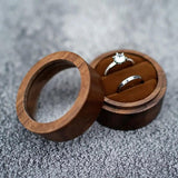 Wooden Round Ring Storage Box Jewelry Holder