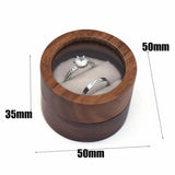 Wooden Round Ring Storage Box Jewelry Holder
