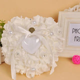 Heart-shape Rose Flowers Ring Box Romantic Wedding Jewelry Case