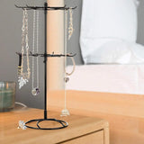 2 Tier Rotating Necklace Holder Bracelet Stand Organizer