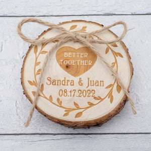 Personalized Wooden Ring Box Engraved Wedding Holder