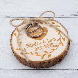 Personalized Wooden Ring Box Engraved Wedding Holder