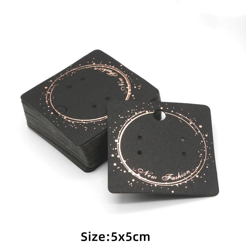 50pcs 5x5cm Stud Earring Display Cards Jewelry Packaging Organizer