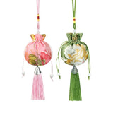 2 Peony Flower Fragrance Bag Brocade Empty Bag Antique Car Pendant Gift Bag