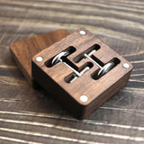 Walnut Wood Cufflink Display Box Portable Storage Case