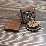 Walnut Wood Cufflink Display Box Portable Storage Case