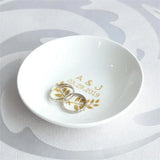 Personalized Wedding Ring Holder Ceramic Jewelry Tray