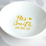Personalized Wedding Ring Holder Ceramic Jewelry Tray
