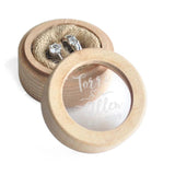 Personalized Wood Wedding Ring Box Engraved Name Date