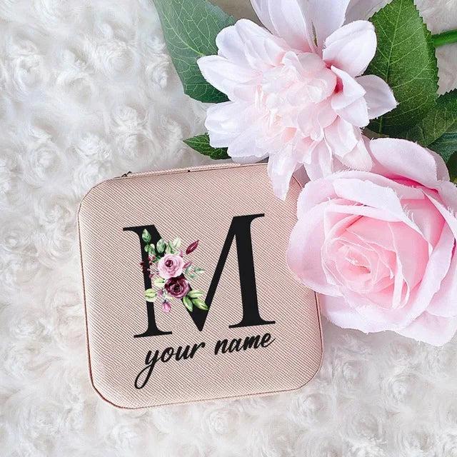 Personalized Name Travel Jewelry Case - Gift for Bridesmaid