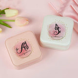 Personalized Butterfly Initials Travel Jewelry Case