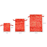 Golden Print Embroidery Cloth Jewelry Storage Bag Set