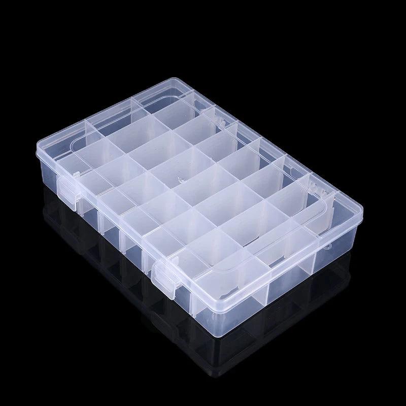 Adjustable Clear Storage Box for Jewelry Bead Crafts - 24 Grids