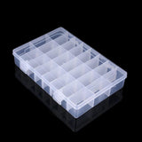 Adjustable Clear Storage Box for Jewelry Bead Crafts - 24 Grids