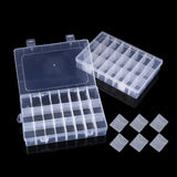 Adjustable Clear Storage Box for Jewelry Bead Crafts - 24 Grids