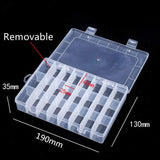 Adjustable Clear Storage Box for Jewelry Bead Crafts - 24 Grids