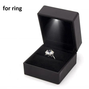 LED Jewelry Box Ring Necklace Display Gift Case Packaging