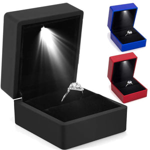 LED Jewelry Box Ring Necklace Display Gift Case Packaging