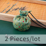 Brocade Flower Embroidery Sachet Bag Car Hanging