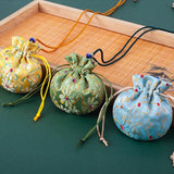Brocade Flower Embroidery Sachet Bag Car Hanging