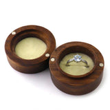 Walnut Wood Ring Jewelry Storage Box Wedding Engagement Keepsake Box